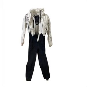 White and Black Ski Suit